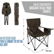 CYPNALPS Mountaineering King Kong - Sillas de Camping para Adultos con portavasos de Malla y Bolsillos construidas duraderas y fiables con Marco de Acero Plegable Compacto ArcillaFashion - Arcilla - Ver 3