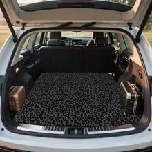 1pc Black Leopard Print Universal Car Trunk Mat - Breathable All-Season Polyester Cargo Liner - Fits 95% Of Sedans, SUVs And Trucks, Suitable For All Weather Conditions - All-Weather Use, For Car Decor | Auto Accessories | Car Supplies - Fun Design, Protects Cargo Safely, Enhances Car Interior Aesthetics, Perfect Gift For Halloween | Christmas | Thanksgiving - Leopard Print - View 2