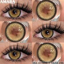 AMARA 棕色隱形眼鏡，自然妝感，藍色隱形眼鏡，灰色隱形眼鏡，棕色隱形眼鏡，聖誕派對隱形眼鏡 - DIAMOND-BROWN - 查看 3
