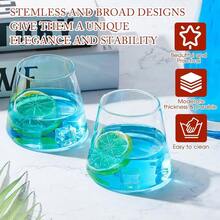 Zubebe Set of 10 Stemless Wine Glass Stemless Wine Glasses Drinking 12 oz Modern Wine Glasses Stemless Dishwasher Safe Gifts - transparente - Ver 2