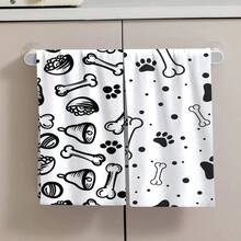 2/4 piezas Toallas de cocina con estampado de perro, toallas decorativas con alta absorbencia, adecuadas para decoración de vacaciones, cocina, hornear, regalos de inauguración de casa y limpieza, aptas para cocina, baño, inodoro - Multicolor - Ver 3