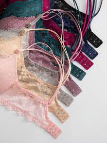8pcs Women's Lace Bra Set With Underwire Support - Mixed Color Combination - Multicolor - View 5