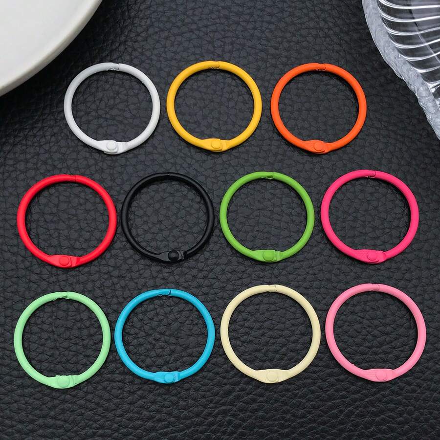 20 piezas de llaveros con forma redonda de colores caramelo, con clip metálico de 30 mm, gancho de resorte para hacer manualidades, llaveros, joyería y decoración