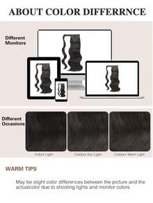 nimoki 18 Inch Heat Resistant Wavy Synthetic Fiber Ponytail Extension With Hook And Loop, Everyday Wear, Wrap-Around Ponytail Wig (Brown-Black) - Black - View 9