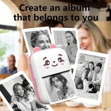 迷你便携式无墨热敏贴纸打印机 - 即时打印套装,口袋即时打印,兼容智能手机,便携式热敏打印机,适用于笔记、日记、学习图表、照片打印,圣诞节、生日和新年礼物 - A8C - 查看 9