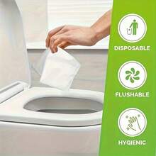 100pcs Disposable Toilet Seat Covers, Flushable Paper Toilet Mats, Travel Essential, Suitable For Airplane, Travel, Public Restrooms And Camping, Lightweight And Hygienic, Bathroom Decor, All Season - Multicolor - View 3