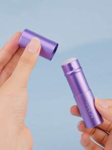 1 件套腮红刷套装，便携式散粉刷，带平头和斜头，适用于液体膏状化妆品，旅行装，圆形散粉刷 - 紫色 - 查看 6