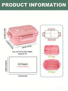1pc 2 Layer Compartment Lunch Box, [US-Based Shipping]School Lunch Box With Fork And Spoon,Food Containers For Women & Men, Students,Set Of Utensil , Bento Lunch Box, Microwavable,Food Container(Pink),Back To School Christmas For Holiday Gift Giving, Reusable And Microwave Heated (With Lid Removed), Suitable For Kitchen, Outdoor, School Supplies, And Kitchen Utensils - 粉色 - 查看 9