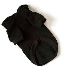 1件宠物狗连帽衫，秋冬季狗狗服装，带保暖内衬，适合腊肠犬、贵宾犬、柯基犬等犬种外出穿着 - 黑色 - 查看 9