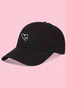 1顶女士可调节心形印花棒球帽 - 防紫外线休闲遮阳帽，适合春秋季旅行，时尚百搭，适合年轻女士日常佩戴 - 愛心印花 - 查看 10