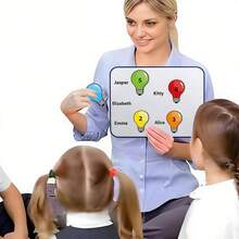 Quixorblex Conjunto de 6 adesivos reutilizáveis em formato de lâmpada para escrita, apagáveis a seco, autoadesivos e absorvíveis, removíveis para lousas brancas e negras, decoração de murais, artigos de papelaria coloridos para escritório e escola, recursos para professores, essenciais para a volta às aulas, para família, escola, sala de aula e escritório.