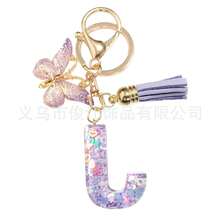 1pc Handmade Crystal Resin Butterfly & Letter Keychain, Tassel Keyring, Small Gift For Wedding, Birthday, Baby Shower, Travel Souvenir, Graduation, Housewarming, Party (5 Styles Available) - Multicolor - View 81