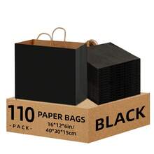 Tomnk 60/110pcs 16x6x12 Inch Large Paper Bags With Handles, Kraft Brown Paper Gift Bags For Business, Merchandise, Gifts, Shopping, Retail Stores, Birthday Party, Mother's Day Gift Bags - 彩色 - 查看 2