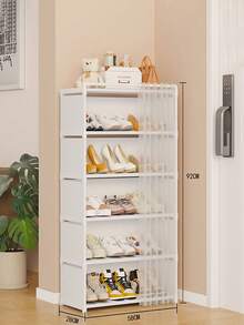 这款节省空间的8/7/6/5层门式鞋柜配有防尘帘，是节日送礼的理想之选。它适用于各种场所，例如家庭、酒店、宿舍、客厅、阳台、玄关等。这款鞋柜易于拆装，不占用太多空间，大容量设计有效收纳整理家用鞋子。 - 彩色 - 查看 8