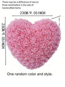 1pc Heart-Shaped Rose Flower, Rose Flower Heart, Foam Eternal Flower Heart, Valentine's Day/Birthday Gift For Girlfriend - Multicolor - View 7