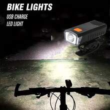 1个可充电自行车前灯，USB接口，LED多功能手电筒，易于安装，适用于骑行，男女皆宜，公路骑行，夜间骑行。 - 彩色 - 查看 4