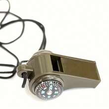 3-In-1 Emergency Survival Whistle With Compass, Thermometer And Lanyard, Durable PP Material - Perfect For Camping, Hiking, Mountaineering, Training, Rescue, Outdoor Adventure, Referee And Cheerleading, Survival Whistle, Multi-Functional Tool, Survival Compass, Emergency Preparation, Camping Gear, Camping Essentials - Multicolor - View 4