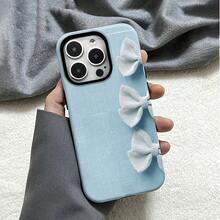 Compatible con los modelos de fundas de teléfono  17, 16, 15, 14, 13, 12, 11, 10, 9, 8, 7, X, XS, XR, Plus, Air, Pro, Max, SE, SE3, SE2.Esta funda para teléfono presenta un diseño de lazo simple y elegante con una construcción de doble capa que proporciona resistencia a los golpes, haciéndola duradera y robusta. PMGH - Colores mixtos - Ver 1