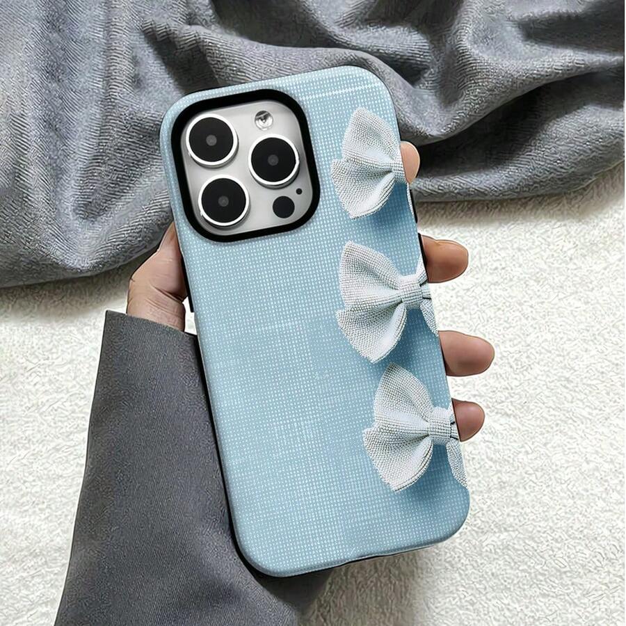 Compatible con los modelos de fundas de teléfono 17, 16, 15, 14, 13, 12, 11, 10, 9, 8, 7, X, XS, XR, Plus, Air, Pro, Max, SE, SE3, SE2.Esta funda para teléfono presenta un diseño de lazo simple y elegante con una construcción de doble capa que proporciona resistencia a los golpes, haciéndola duradera y robusta. PMGH - Colores mixtos - Ver 1