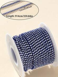 177.17/359.84 Inch Length, 2/3mm Width Sewing Glass Rhinestone Chain For Clothing Accessories, Bag And Shoe Home Decoration DIY - Multicolor - View 17