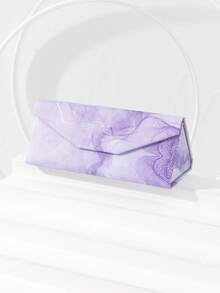 1 pieza Estuche plegable de cuero de unicolor para gafas, adecuado para uso diario - Multicolor - Ver 7