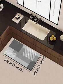 1 tấm thảm lót sàn nhà bếp bằng gel silica, họa tiết hình học hiện đại, dựa trên các khối màu xám khác nhau, kết hợp với các đường sọc trắng dọc, tạo hiệu ứng thị giác công nghiệp/tối giản đơn giản và gọn gàng thông qua sự kết hợp giữa các khối màu và đường nét. - Nhiều màu - Xem 7