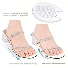 QKC 1 Pair Transparent Heel Cushions, Shock-Absorbing & Soft, Suitable For Women's High Heels And Men's Sneakers, Essential For Daily Wear, Suitable For Sports And Casual Outfits - Clear - View 6