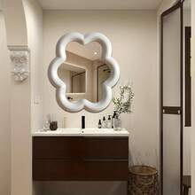 Espelho de Parede de Moldura de Madeira Minimalista Moderna - Moldura Grande Adequada para Corredor, Sala de Estar, Quarto, Banheiro - Espelho Decorativo de Parede, Fácil Instalação, Superfície e Revestimento de Espelho Duráveis - Borda branca simples - Visão 2