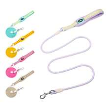 Dây dắt chó dài 1,5 mét, họa tiết lượn sóng nhiều màu sắc, tay cầm mềm mại, dây nylon chắc chắn với đường khâu da gia cố và khóa kim loại bền (phù hợp cho chó nhỏ), dùng để dắt chó đi dạo ngoài trời. - Nhiều màu - Xem 4