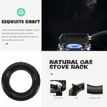 Estante para estufa anillo de soporte para wok: soporte redondo para ollas de gas 2 piezas de hierro fundido parrilla de quemador de gas soporte para wok salvamanteles para cocina hogar restaurante cocina - como en la foto - Ver 7