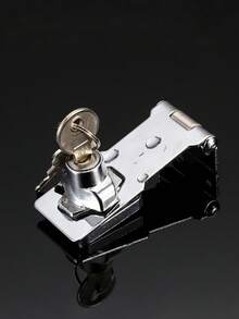 1 Set Stainless Steel 2-In-1 Lock With Lock Plate - Suitable For Desks, File Cabinets, Wardrobes, Etc. | 90 Degree Locking, Includes Keys - Ideal For Home, Office And Hotel Security Protection - Multicolor - View 5