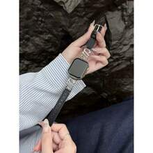 Nueva decoración de Año Nuevo Banda delgada negra/blanca para mujeres, femenina y elegante, compatible con correas de reloj para hombres de 38/40/41 mm y 42/44/45 mm, Series 9 8 7 6 5 4 3 2 1 SE, regalo del Día de San Valentín - Multicolor - Ver 9