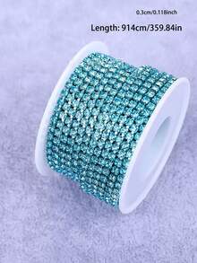 177.17/359.84 Inch Length, 2/3mm Width Sewing Glass Rhinestone Chain For Clothing Accessories, Bag And Shoe Home Decoration DIY - Multicolor - View 58