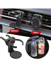 Giá đỡ cốc ô tô có thể gập lại, vừa khít với cửa gió điều hòa, chắc chắn không rung lắc, giá đỡ cốc ô tô đa năng, thao tác bằng một tay, giữ đồ uống an toàn. - Giá để cốc trên ô tô - Xem 3