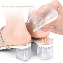 QKC 1 Pair Transparent Heel Cushions, Shock-Absorbing & Soft, Suitable For Women's High Heels And Men's Sneakers, Essential For Daily Wear, Suitable For Sports And Casual Outfits - Clear - View 4