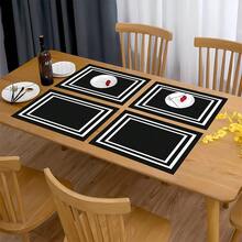 Set Of 1/4/6 - Modern Minimalist Textured Pattern Placemats, For Protecting Dining Surfaces, Kitchen Placemats, European-Style Home Decor Kitchen Placemats, Home Decoration Placemats. - Placemat - View 2