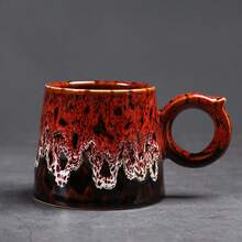 1pc/1pc/2pcs Ceramic Latte Mug Set With Saucer, 200ml Capacity, High-End Crackle Glaze Finish, Stylish Couple/Individual Coffee/Milk Mugs, Creative Latte Art, Office/Breakfast Cup With Saucer