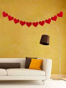 10 pièces Drapeaux en lin en forme de cœur rouge de 2,8 m - Pour la Saint-Valentin, la décoration extérieure, la décoration d'Halloween, la décoration de grands événements, la décoration de la rentrée scolaire, les fêtes à thème, les décorations de mariage et de vacances, les décorations de fête des célibataires, la décoration de jardin et de maison - Rouge - Voir 2