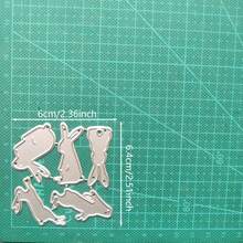 1 Khuôn cắt kim loại dập nổi dùng cho làm sổ lưu niệm, thiệp, album giấy, đồ thủ công DIY hình thỏ Phục Sinh và trứng Phục Sinh. - Bạc - Xem 12