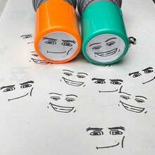 Random Color Stamp Case - Cute & Fun Black Ink Stamp - Funny Stamp - Suitable For Daily Office Use, Can Be Used As Labels And Indication Stamps - 彩色 - 查看 5