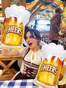 2pcs Celebration Wine Glass Balloons, Wine Bottle & Wine Glass Shaped Foil Balloons, Suitable For Birthday Party Decoration, Beer Festival Birthday Party Balloons, Wedding Party Balloons, Bar - Multicolor - View 3