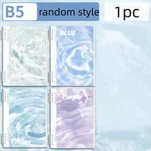 Caiet spiralat A5/B5 reîncărcabil - Copertă elegantă cu model ondulat, 120 de pagini, pliabil la 360°, caiet detașabil cu hârtie groasă, potrivit pentru Ziua Îndrăgostiților, întoarcerea la școală, școală, birou, rechizite de afaceri, învățare și rechizite de birou. Cadoul perfect pentru profesori, elevi și familie este un caiet cu miez interior înlocuibil.