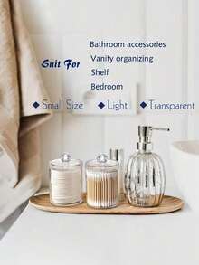 4pcs/2pcs/1pc Basic Daily Cotton Swab Storage Box (Plastic Material), Suitable For Vanity, Bathroom, Kitchen, Desk Storage, Cotton Swab Storage Box, Bathroom Makeup Pad Storage Jar, Kitchen Utensil Storage, Room Decor, Desk Decor, Kitchen Decor, Suitable For Various Occasions, Can Be Used As Gifts For Women And Men