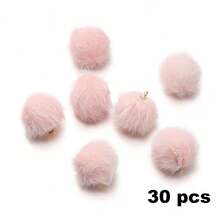 30个16毫米多色毛绒球吊坠，可用于DIY耳环、珠宝制作、汽车装饰和手机链配件 - 彩色 - 查看 29