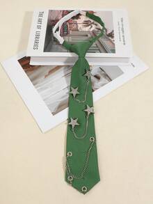 1pc Unisex Star Pattern Necktie, Versatile For Casual, Party, And Daily Wear - Star Style - View 4