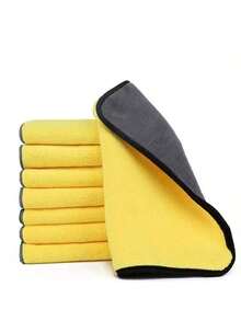 5PCS/1pc 30 * 30 Ultra-Fine Fiber Suede Car Towel - Super Absorbent, Super Thick, Non-Woven Polishing, Washing And Drying Cloth, Bathroom Towel, Cleaning Towel, Bathroom Square Towel, Blue, Pink, Purple, Yellow Towel - Multicolor - View 9