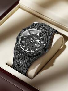 DAYAND NIGHT Đồng hồ thạch anh cao cấp dành cho nam và nữ, mặt số đính đá Moissanite lấp lánh, chống nước, thời trang và đa năng, phù hợp cho công sở hoặc thường ngày. Món quà hoàn hảo cho Ngày Valentine, kỷ niệm hoặc sinh nhật. - Nhiều màu - Xem 14