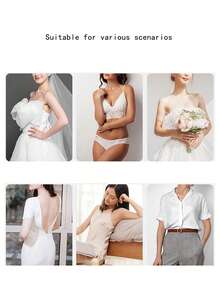 ideaCCSZ 1件/2件/3件装蕾丝隐形提拉胸贴，硅胶材质，前扣后绑带设计，可重复使用，适合比基尼和无肩带晚礼服 - 黑色 - 查看 10