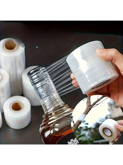 Stretch Film Shrink Wrap Non-Heated Bottle Sealing Machine, Suitable For Bottled Packaging Supplies, Applicable To Bottles, Cans And Jars. Strong Plastic Film, Plastic Film, Sealing Film