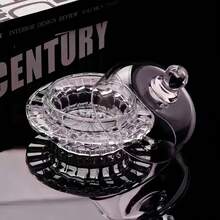 Elegant Hollow Pattern Transparent Glass Covered Serving Platter - Durable Crystal Glass Crafted Multi-Purpose Food Serving And Display Plate, Suitable For Daily Home Use, Parties, Weddings, Gifts, And Office